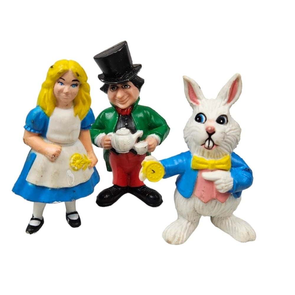 Vintage 1988 HG Toys Fairy Tale Alice in Wonderland PVC Figurines Lot‎ of 3 U35